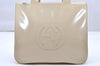 Authentic GUCCI Vintage 2Way Shoulder Tote Bag Enamel Beige Junk 2760K
