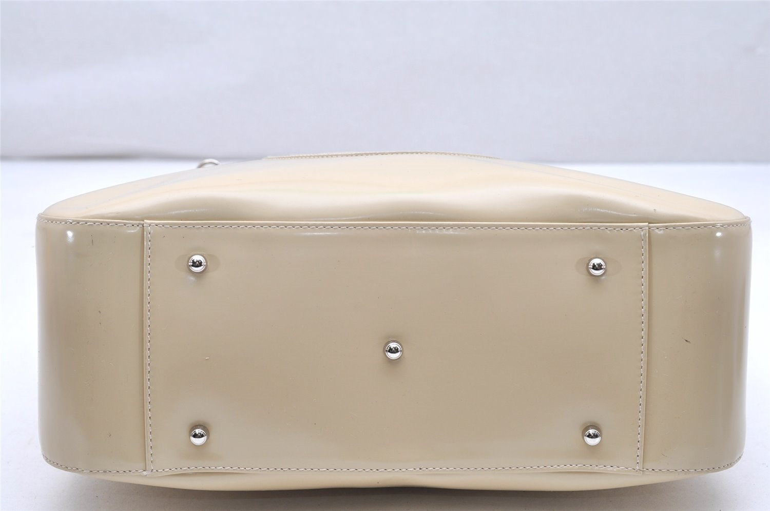 Authentic GUCCI Vintage 2Way Shoulder Tote Bag Enamel Beige Junk 2760K