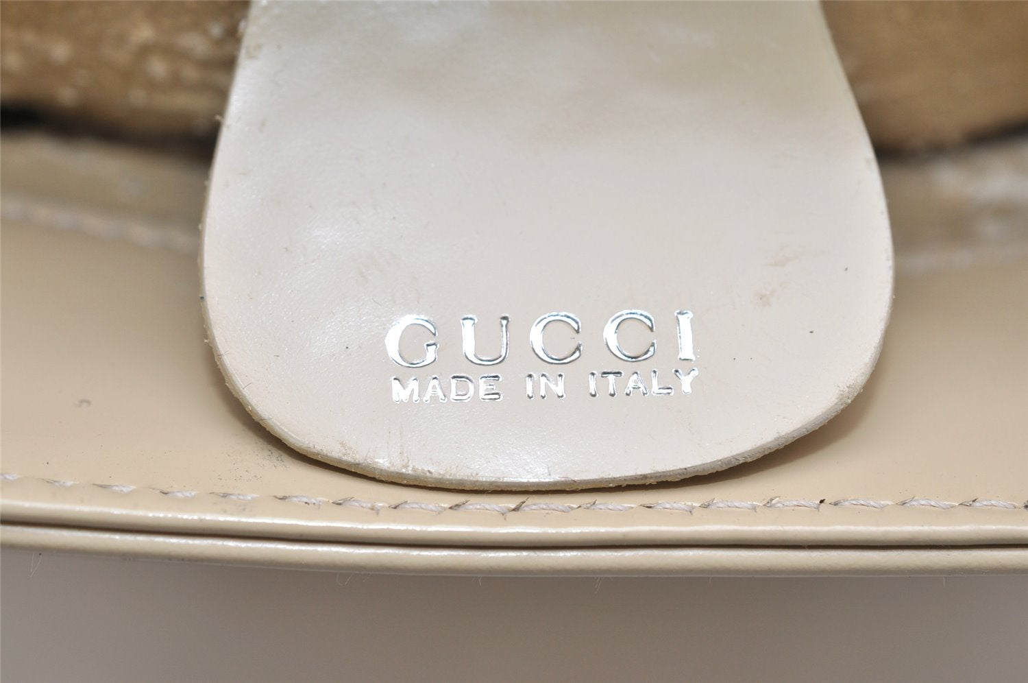 Authentic GUCCI Vintage 2Way Shoulder Tote Bag Enamel Beige Junk 2760K