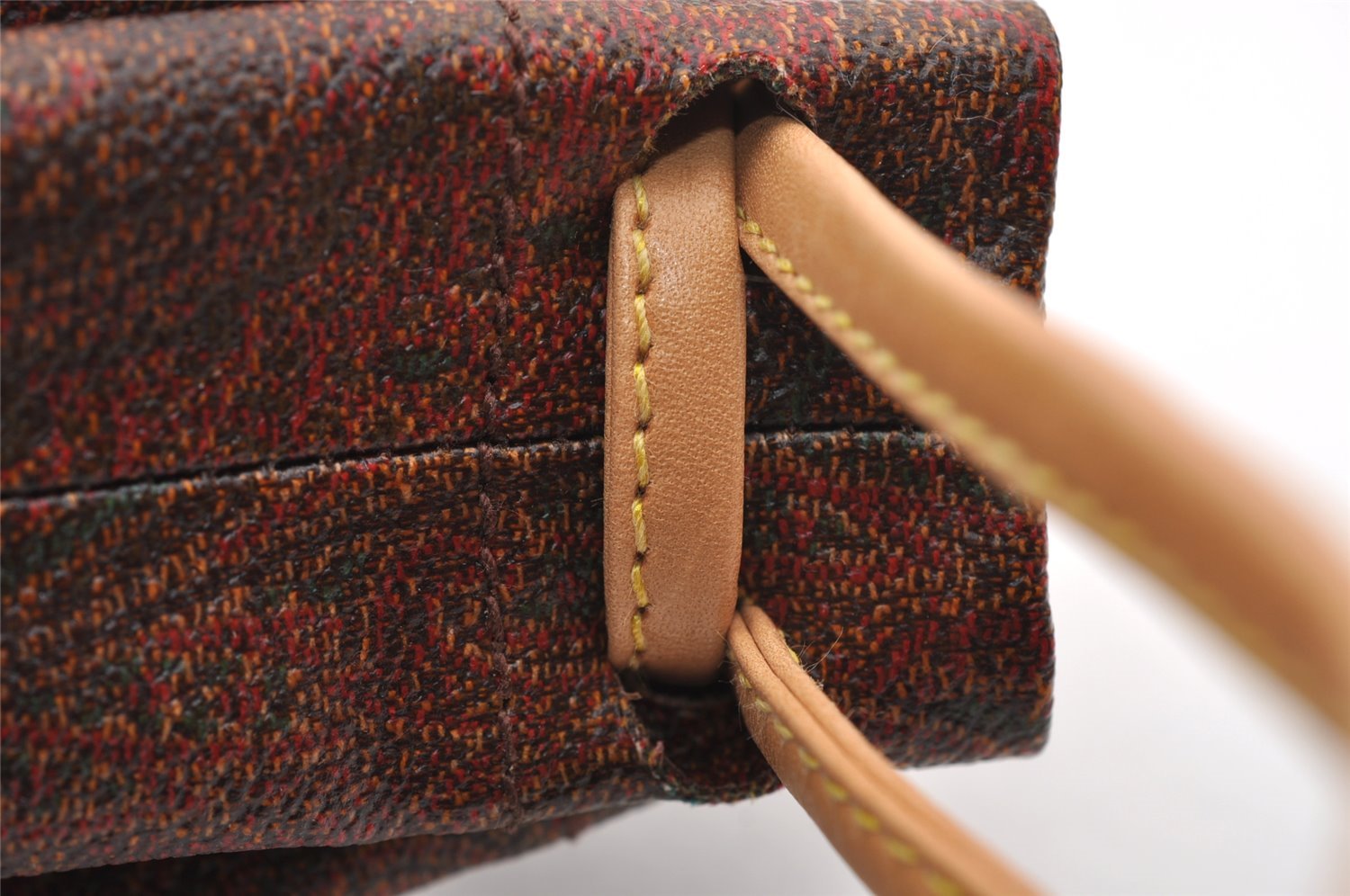 Authentic ETRO Paisley Drawstring Pouch Purse PVC Leather Bordeaux Red Box 2761I