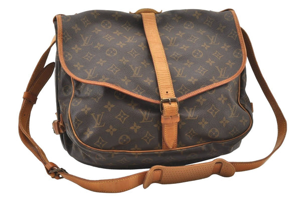 Authentic Louis Vuitton Monogram Saumur 35 Shoulder Cross Bag M42254 LV 2761J