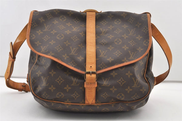 Authentic Louis Vuitton Monogram Saumur 35 Shoulder Cross Bag M42254 LV 2761J