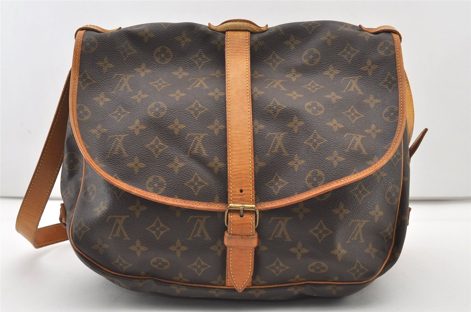 Authentic Louis Vuitton Monogram Saumur 35 Shoulder Cross Bag M42254 LV 2761J