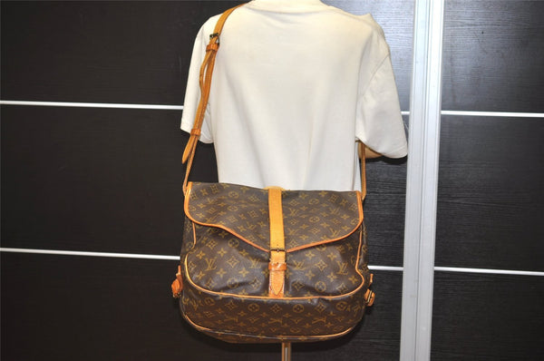 Authentic Louis Vuitton Monogram Saumur 35 Shoulder Cross Bag M42254 LV 2761J