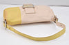 Authentic FENDI Mamma Baguette Shoulder Hand Bag Leather Beige Yellow 2761K