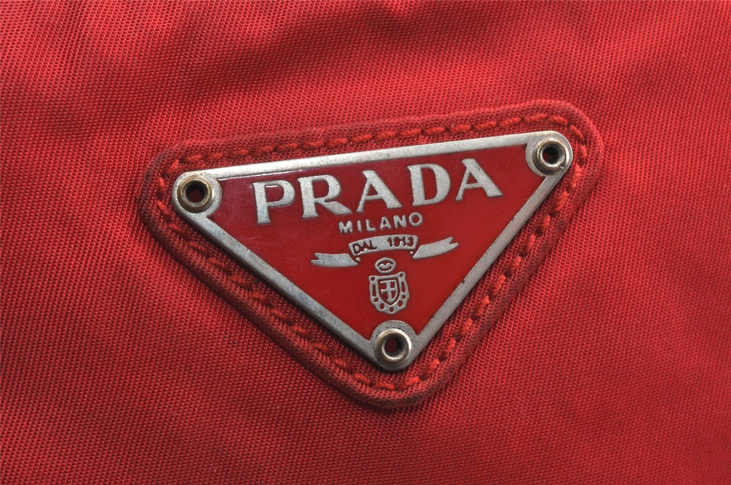 Authentic PRADA Vintage Nylon Tessuto Shoulder Cross Body Bag Red 2763K