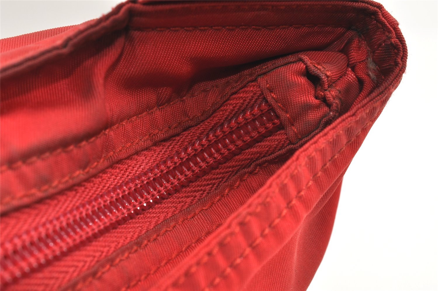 Authentic PRADA Vintage Nylon Tessuto Shoulder Cross Body Bag Red 2763K