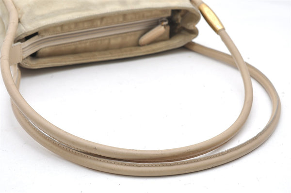 Authentic GUCCI Vintage Shoulder Tote Bag Suede Leather White Cream Junk 2764K