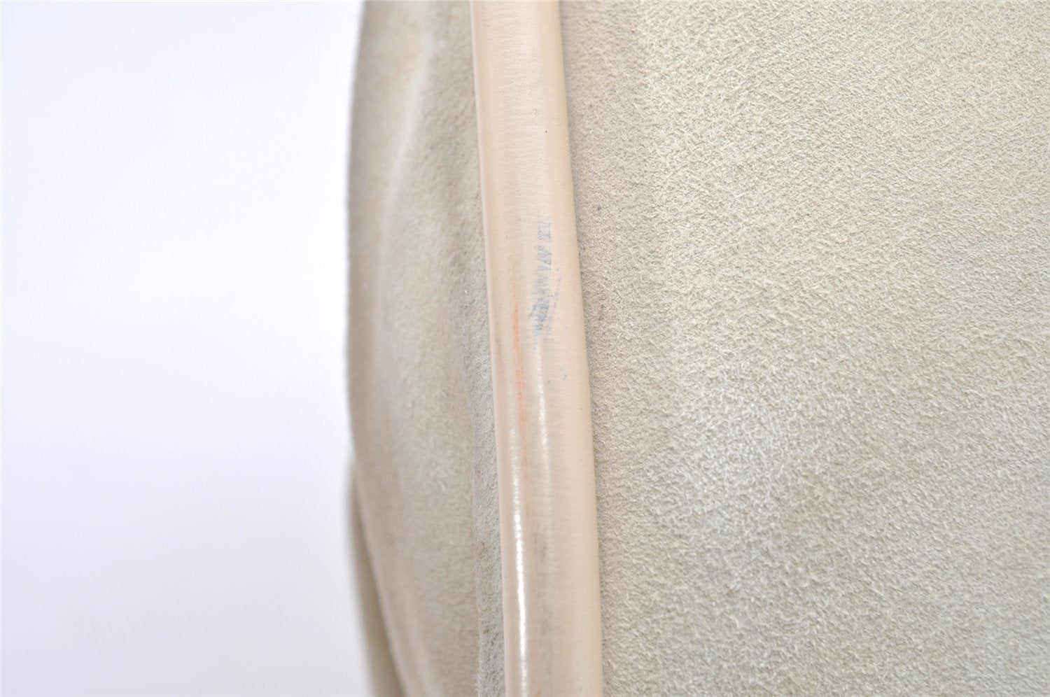 Authentic GUCCI Vintage Shoulder Tote Bag Suede Leather White Cream Junk 2764K