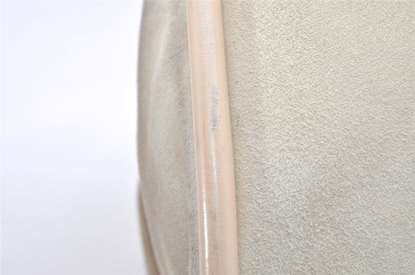 Authentic GUCCI Vintage Shoulder Tote Bag Suede Leather White Cream Junk 2764K