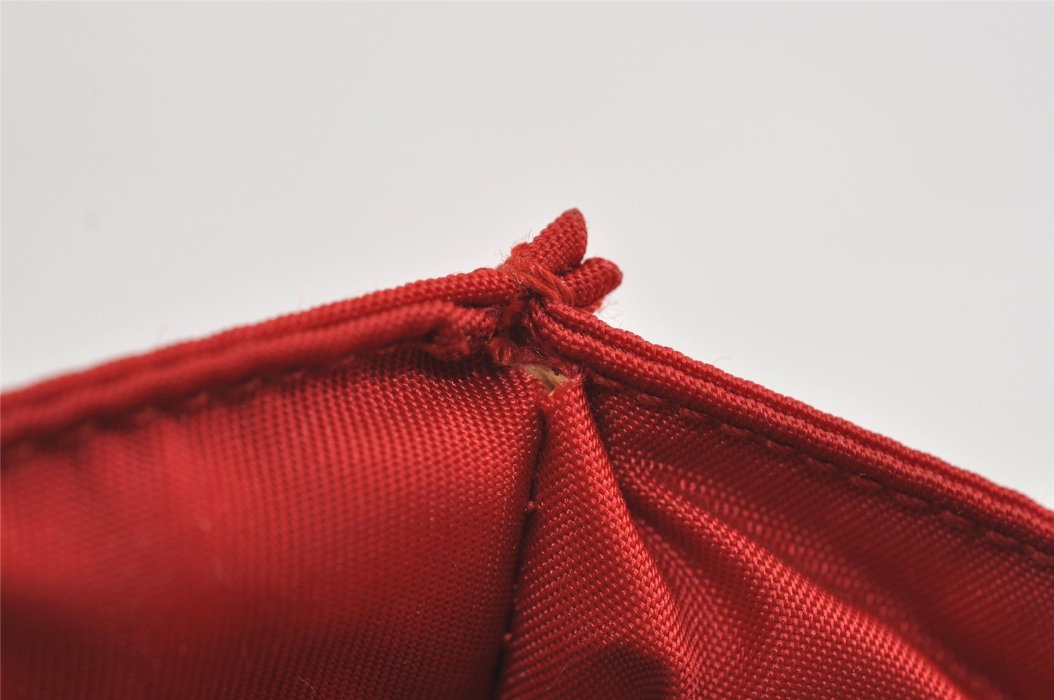 Authentic PRADA METAL Vintage Nylon Tessuto Hand Bag Purse B7004 Red 2766I