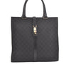 Authentic GUCCI Jackie Hand Tote Bag GG Canvas Leather 0021064 Black 2766K