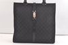 Authentic GUCCI Jackie Hand Tote Bag GG Canvas Leather 0021064 Black 2766K