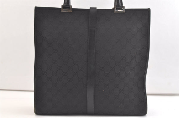 Authentic GUCCI Jackie Hand Tote Bag GG Canvas Leather 0021064 Black 2766K