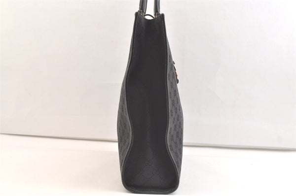 Authentic GUCCI Jackie Hand Tote Bag GG Canvas Leather 0021064 Black 2766K