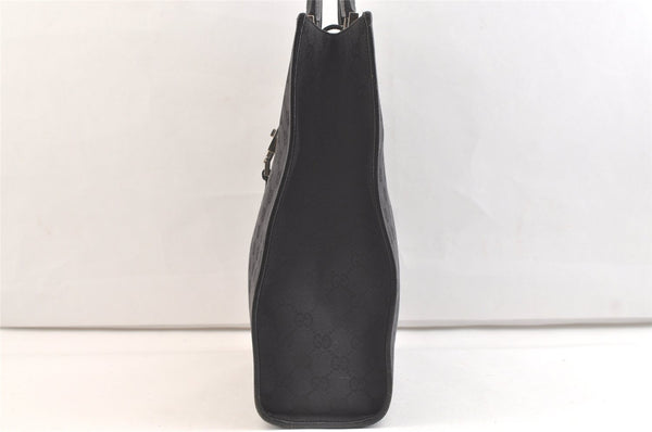Authentic GUCCI Jackie Hand Tote Bag GG Canvas Leather 0021064 Black 2766K