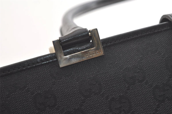 Authentic GUCCI Jackie Hand Tote Bag GG Canvas Leather 0021064 Black 2766K