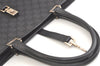 Authentic GUCCI Jackie Hand Tote Bag GG Canvas Leather 0021064 Black 2766K