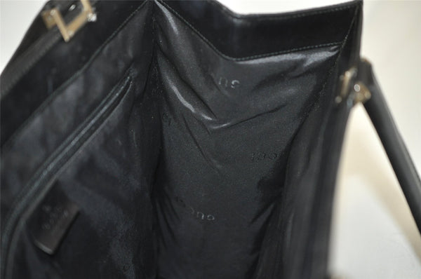 Authentic GUCCI Jackie Hand Tote Bag GG Canvas Leather 0021064 Black 2766K