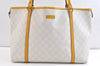 Authentic GUCCI Vintage Shoulder Tote Bag GG PVC Leather 197953 White 2767K