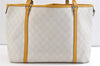 Authentic GUCCI Vintage Shoulder Tote Bag GG PVC Leather 197953 White 2767K