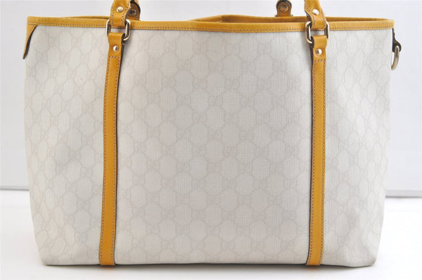 Authentic GUCCI Vintage Shoulder Tote Bag GG PVC Leather 197953 White 2767K