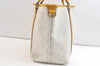 Authentic GUCCI Vintage Shoulder Tote Bag GG PVC Leather 197953 White 2767K