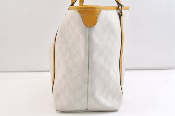Authentic GUCCI Vintage Shoulder Tote Bag GG PVC Leather 197953 White 2767K