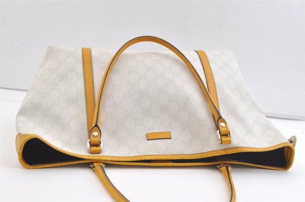 Authentic GUCCI Vintage Shoulder Tote Bag GG PVC Leather 197953 White 2767K