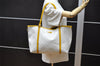 Authentic GUCCI Vintage Shoulder Tote Bag GG PVC Leather 197953 White 2767K