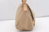 Authentic FENDI Zucchino Mamma Baguette Shoulder Bag Canvas Leather Beige 2769J