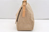 Authentic FENDI Zucchino Mamma Baguette Shoulder Bag Canvas Leather Beige 2769J