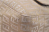 Authentic FENDI Zucchino Mamma Baguette Shoulder Bag Canvas Leather Beige 2769J