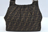 Authentic FENDI Zucca Vintage Shoulder Hand Bag Purse Nylon Leather Brown 2771J