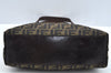 Authentic FENDI Zucca Vintage Shoulder Hand Bag Purse Nylon Leather Brown 2771J