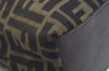 Authentic FENDI Zucca Vintage Shoulder Hand Bag Purse Nylon Leather Brown 2771J