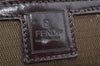 Authentic FENDI Zucca Vintage Shoulder Hand Bag Purse Nylon Leather Brown 2771J