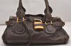 Authentic Chloe Vintage Paddington Leather Shoulder Hand Bag Brown 2772J