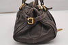 Authentic Chloe Vintage Paddington Leather Shoulder Hand Bag Brown 2772J