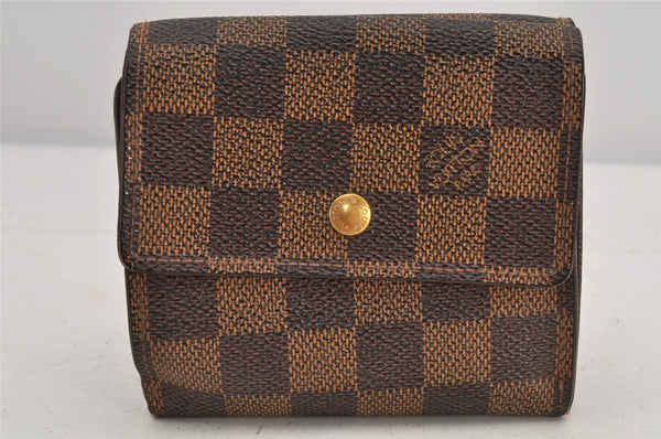 Authentic Louis Vuitton Damier Portefeuille Elise Bifold Wallet N61654 LV 2774K