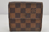 Authentic Louis Vuitton Damier Portefeuille Elise Bifold Wallet N61654 LV 2774K