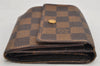 Authentic Louis Vuitton Damier Portefeuille Elise Bifold Wallet N61654 LV 2774K