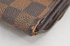 Authentic Louis Vuitton Damier Portefeuille Elise Bifold Wallet N61654 LV 2774K