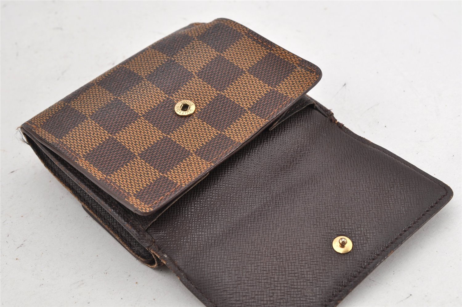 Authentic Louis Vuitton Damier Portefeuille Elise Bifold Wallet N61654 LV 2774K