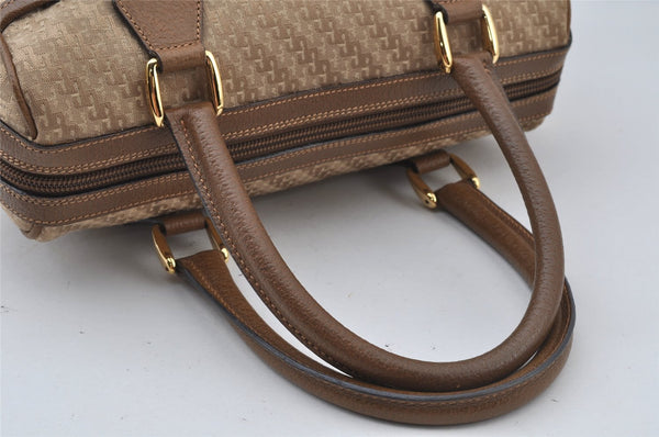 Authentic GUCCI 2Way Hand Boston Bag Purse GG Canvas Leather Beige Junk 2776J