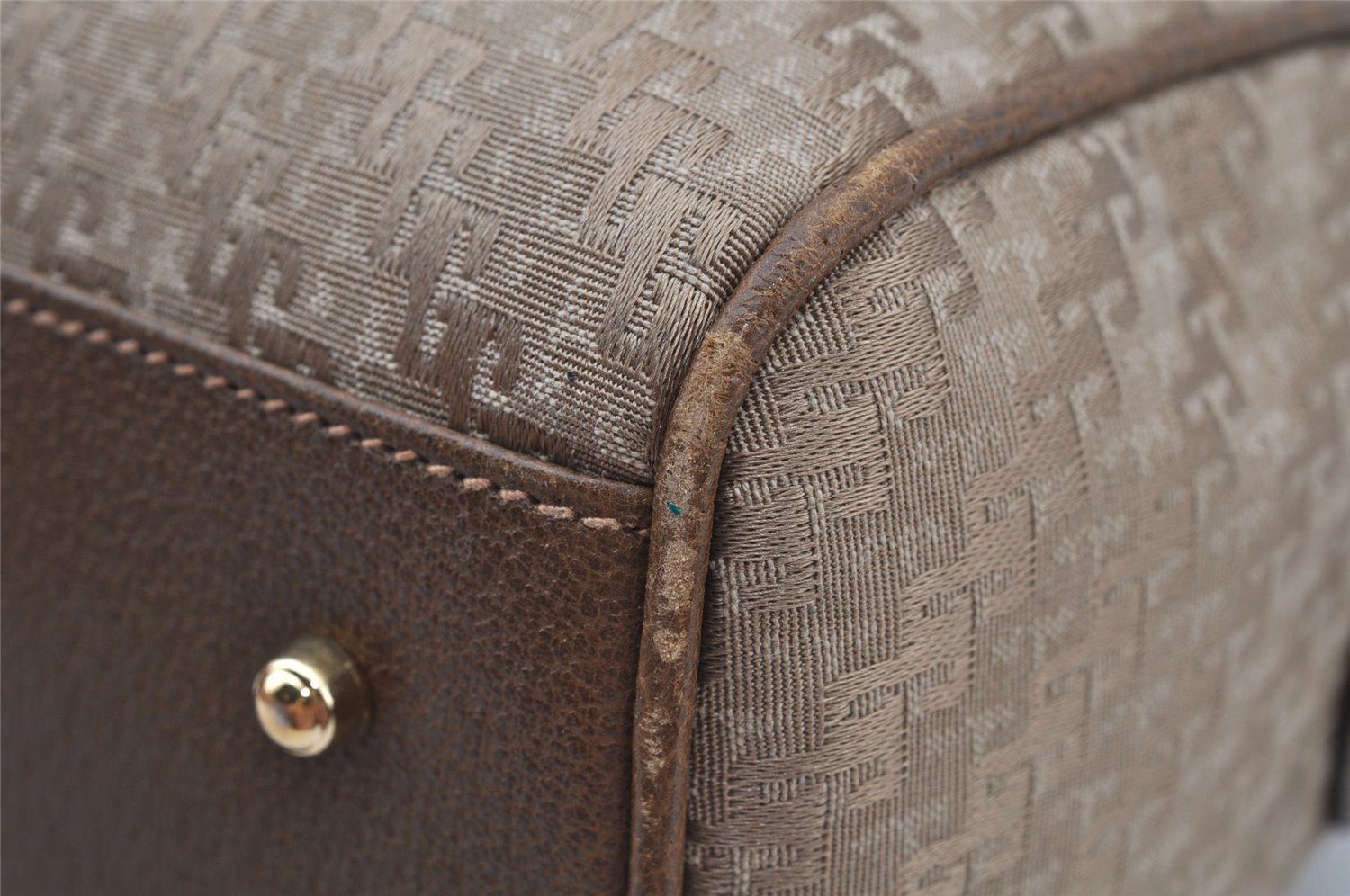 Authentic GUCCI 2Way Hand Boston Bag Purse GG Canvas Leather Beige Junk 2776J