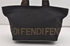 Authentic FENDI Vintage Hand Bag Purse Nylon Leather Black 2777J