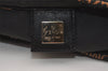 Authentic FENDI Vintage Hand Bag Purse Nylon Leather Black 2777J