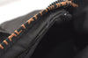 Authentic FENDI Vintage Hand Bag Purse Nylon Leather Black 2777J