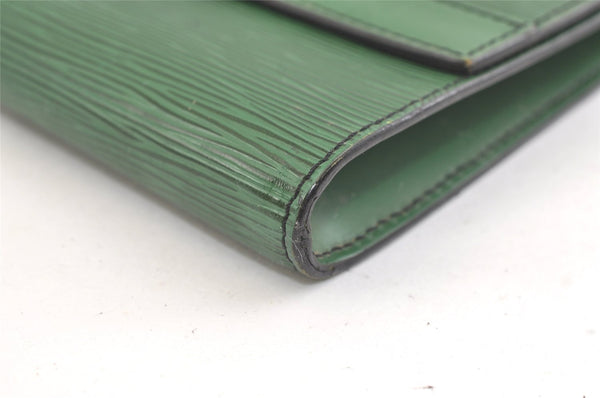 Authentic Louis Vuitton Epi Pochette Enveloppe Document Case M52584 Green 2777K